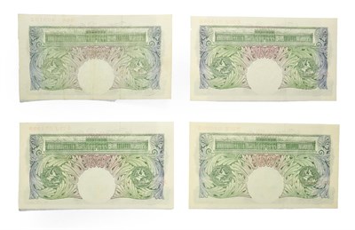 Lot 4245 - 4 x Great Britain One Pound Notes. 1948 - 1960. Deep green on blue underprint. Obv: Seated...