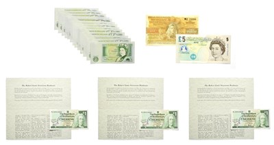Lot 4254 - 13 x Great Britain One Pound Notes. 1978 - 1984. Deep green on multi colour underprint....