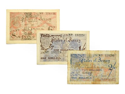 Lot 4265 - Jersey, 3 x German Occupation of Jersey, 1941 - 1942 Bank Notes consisting of:  2 shillings. H....