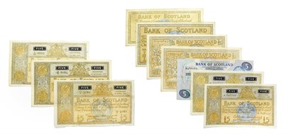 Lot 4271 - Scotland, A Collection of 10 x  Bank of Scotland Bank Notes consisting of: 1951 five pounds,...