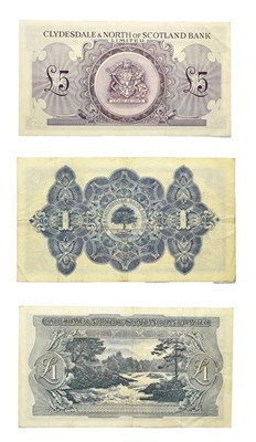 Lot 4287 - Scotland, 2 x Clydesdale and North of Scotland Bank Notes consisting of: 1958 five pounds, J....