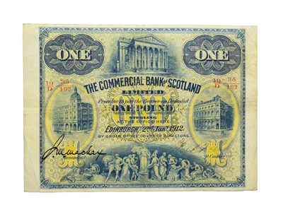 Lot 4289 - Scotland, Commercial Bank of Scotland 1912 One Pound. Serial number: 19/D 35/192, dated 2nd January