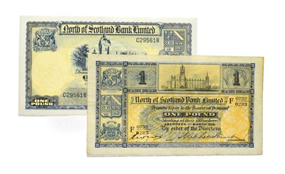 Lot 4303 - Scotland, 2 x North of Scotland Bank Notes consisting of: 1928 one pound, serial number: F...