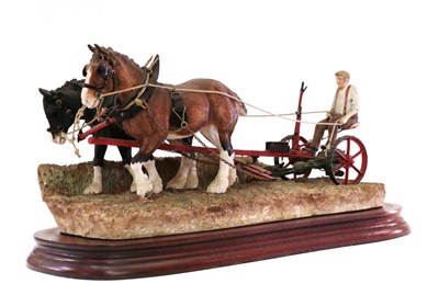 Lot 40 - Border Fine Arts Hay Time Figure Groups by Ray Ayres, commissioned by The Posthorn, Castle Douglas