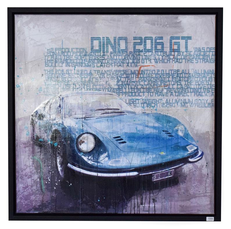 Lot 1006 - Markus Haub (b.1972) German ''Dino 206 GT'' Signed, oil on canvas, 100cm by 100cm   Artist's Resale