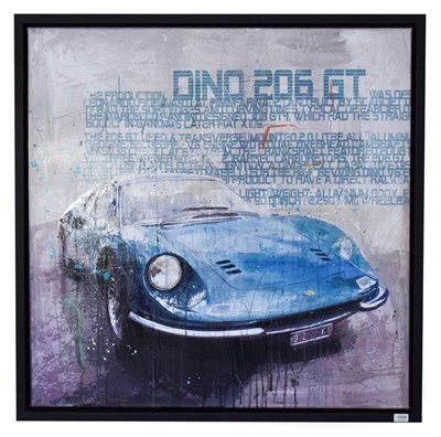 Lot 1006 - Markus Haub (b.1972) German ''Dino 206 GT'' Signed, oil on canvas, 100cm by 100cm   Artist's Resale