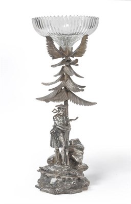 Lot 256 - A Victorian Electroplate Centrepiece, Elkington & Co, Birmingham 1875-6, modelled as a rockwork...