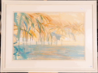 Lot 1048 - Irene Lesley Main (b.1959) Scottish ''Dawn at Captiva, Gulf of Mexico'' Signed and dated 1987,...