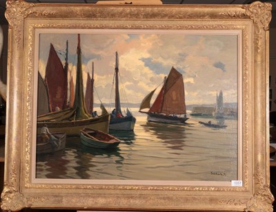 Lot 1057 - Paul André Jean Eschbach (1881-1961) French Fishing boats leaving a harbour Signed, oil on canvas