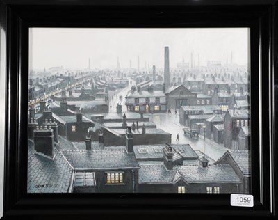 Lot 1059 - Steven Scholes (b.1952) ''Ordsall, Salford from the Regent Road Brewery'' Signed, inscribed...