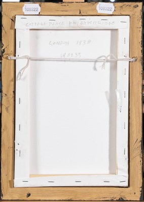 Lot 1061 - Steven Scholes (b.1952) ''Cottage Place, Knightsbridge, London 1938'' Signed, inscribed verso,...
