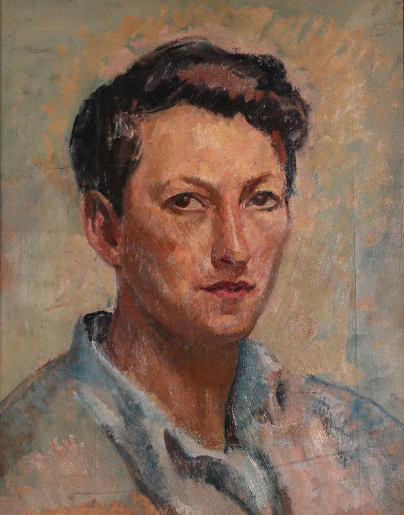 Lot 1071 - Philip Naviasky (1894-1983) Self Portrait  Oil on board, with a further study of Robin Hood's...