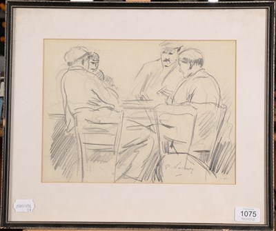 Lot 1075 - Philip Naviasky (1894-1983) The card players Signed, pencil, 22.5cm by 30cm  Artist's Resale...