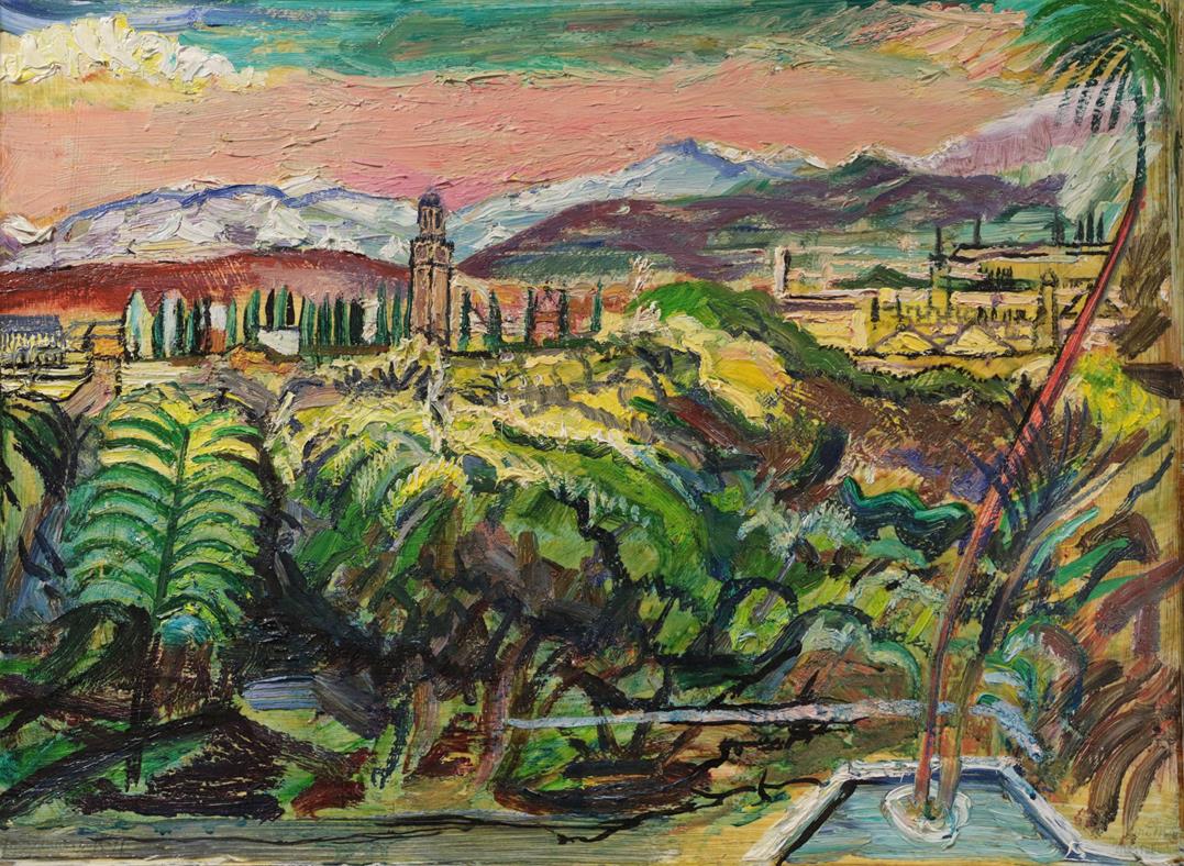 Lot 1088 - Sir Francis Ferdinand Maurice Cook Bt. (1907-1978) View from Marrakesh, looking towards the...