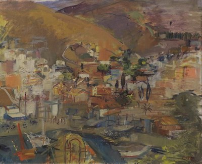 Lot 1089 - Oliver Campion (1928-2000) Continental Townscape Initailled, oil on canvas, 44cm by 54.5cm...