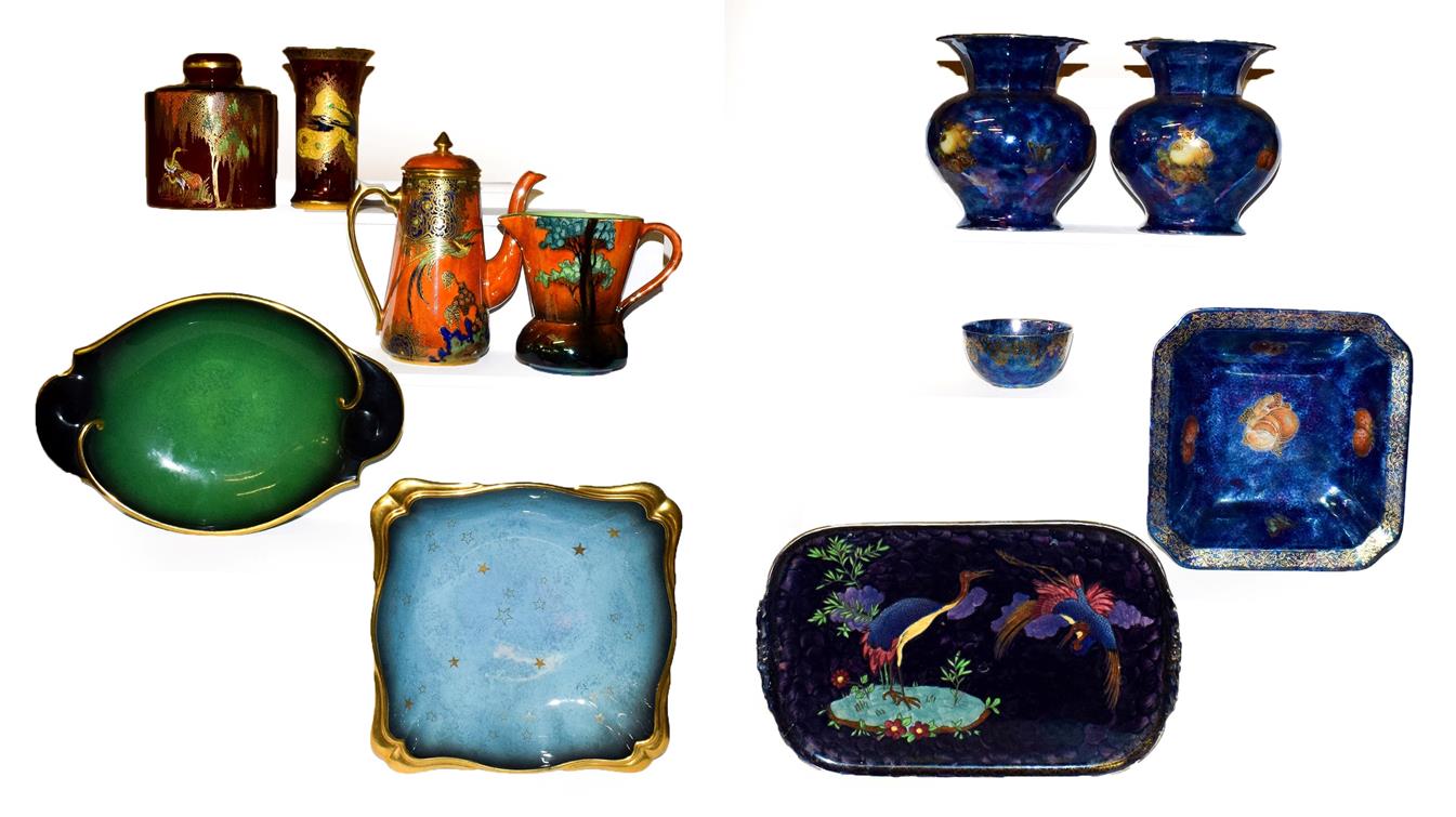 Lot 2 - Two trays of Carlton ware, Maling and Rosental pottery to include, a Swallows vase, 15cm...