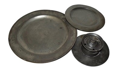 Lot 3 - Quantity of assorted mainly 19th century pewter comprising a plates, tankards, pepperettes, chamber