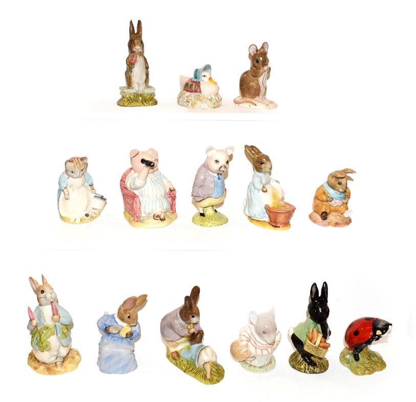 Lot 38 - Fourteen Royal Albert Beatrix Potter figures (boxed) Cecily Parsley, Little Black Rabbit,...