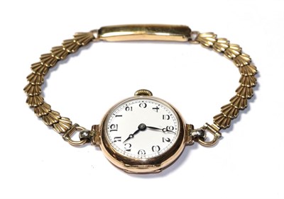 Lot 56 - A lady's 9 carat gold enamel dial wristwatch, 1928, lever movement signed Super Vertex, enamel dial