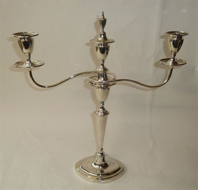 Lot 271 - A George V Candelabrum, Reid & Sons, Sheffield 1931, the navette base rising to a flared column...