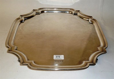 Lot 272 - A George V Large Salver, Emile Viner for Viners Ltd, Sheffield 1931, of square form with...