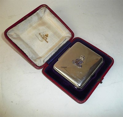 Lot 274 - Royalty Interest: A George V Cigarette Case, Alexander Clark & Co, London 1918, plain...