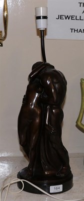 Lot 164 - A bronze resin sculpture after Wolfgang Schwartzkopff, modelled as two lovers, 52cm high...