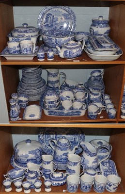 Lot 170 - A large quantity of Spode blue and white pottery in the Italian landscape design, including a large