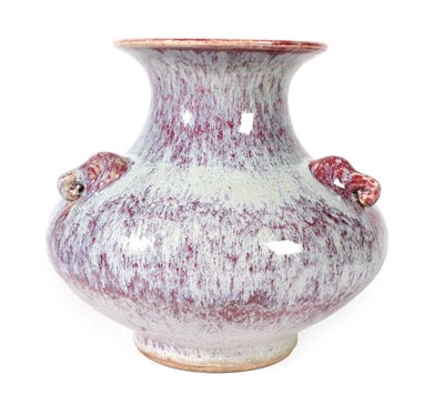Lot 259 - A Chinese Sang de Boeuf glazed vase, late 19th/early 20th century of squat baluster form with...