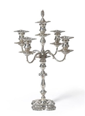 Lot 293 - A Victorian Five-Light Candelabrum, William Hutton & Sons Ltd, Sheffield and London 1900, cast...