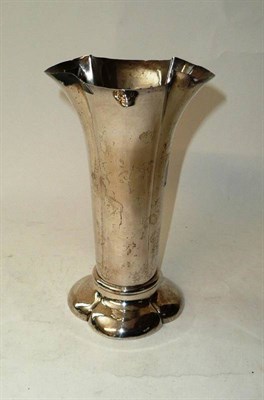 Lot 294 - A Victorian Flower Vase, Horace Woodward & Co Ltd, London 1900, of plain quatrefoil trumpet...