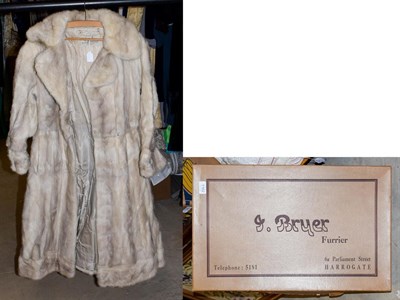 Lot 1162 - Dysons Furriers Leeds Grey Mink Jacket, with fur belt tie, long sleeves and collar, (in a J...
