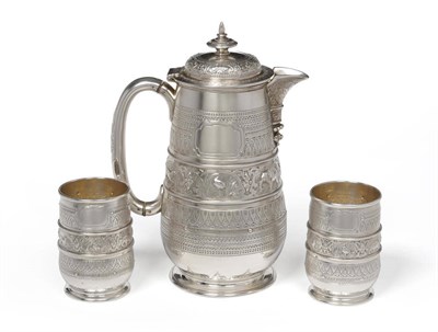 Lot 298 - A Victorian Scottish Jug and Two Beakers, retailer's mark for Edwards & Sons, Glasgow 1875/6,...