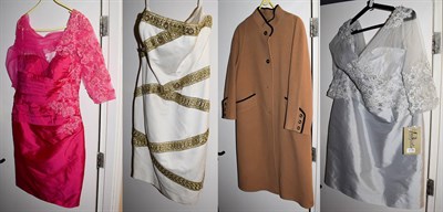 Lot 1176 - A Lampert of London lady's coat, a Bruce Oldfield dress, an Irresistible dress with another, a pair