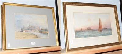 Lot 1194 - Two 20th century watercolours, George Gregory, shipping off Calshot Castle, signed and dated...