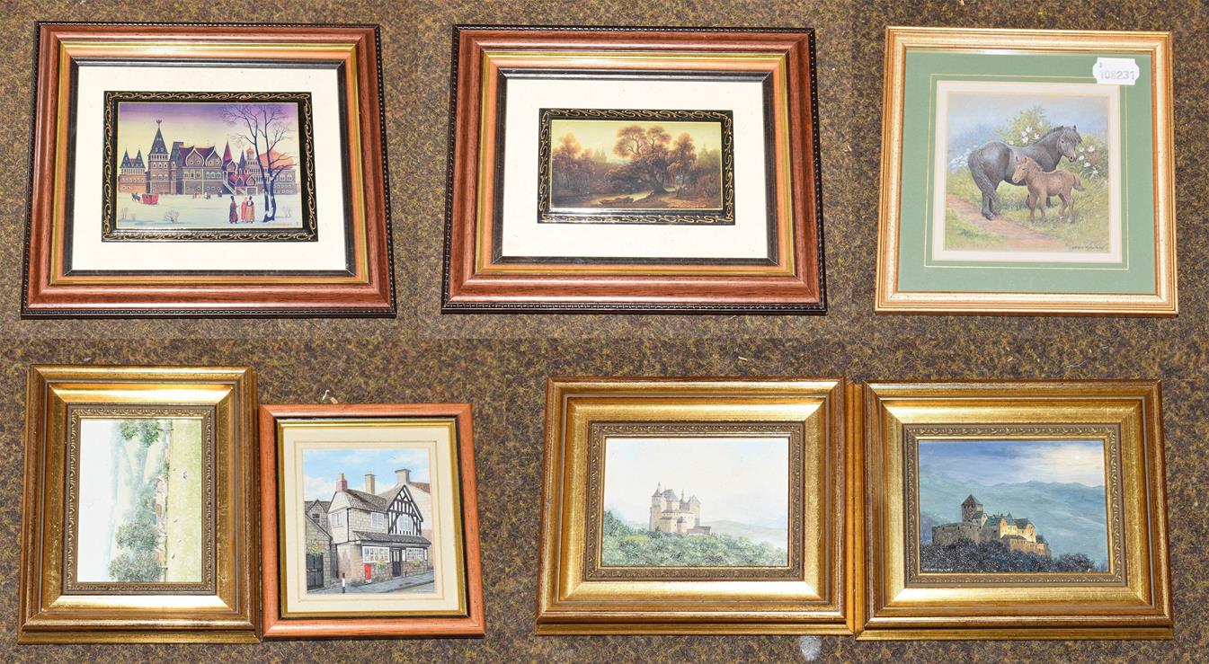 Lot 1198 - Thirty miniature paintings to include works by Pam Mullings, Robert Hughes, Kathlenn Nelson...