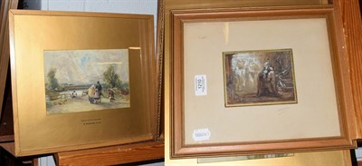 Lot 1210 - Two works on paper to include W Manners RBA (1860-1930) 'Waiting for the Ferryboat', signed...