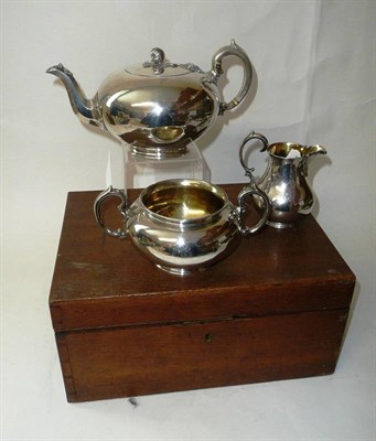 Lot 302 - A Victorian Three Piece Teaset, Edward Barnard & Sons, London 1837/38, of plain spherical form with