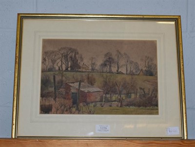 Lot 1229 - Charles Frederick Tunnicliffe RA, RE, ARCA (1901-1979) Sutton church, school & vicarage from school