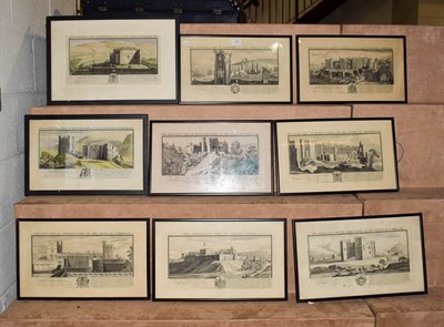 Lot 1246 - Samuel and Nathanial Buck, an assembled set of nine 18th century engravings, views of castles...