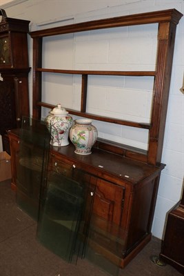 Lot 1275 - An oak Cumberland dresser with plate rack, 184cm by 48cm by 196cm