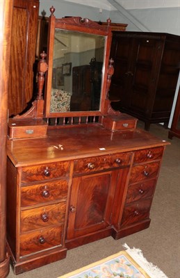 Lot 1292 - A Victorian mahogany dressing table with mirror, 122cm by 53cm by 169cm