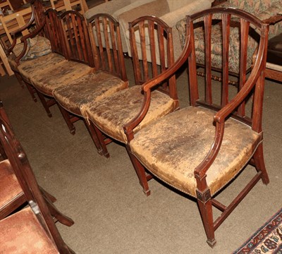 Lot 1316 - A set of six late 18th century style mahogany dining chairs, circa 1900/1910 including two carvers