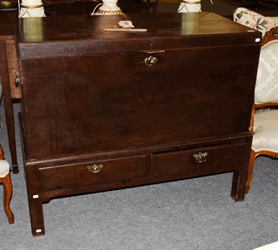 Lot 1389 - A Georgian mahogany mule chest on stand, 122cm by 61cm by 102cm