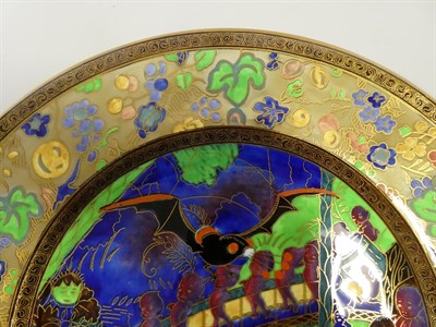 Lot 2013 - A Rare Wedgwood Fairyland Lustre Imps on a Bridge - The Roc Centre W1050 Lincoln Plate, designed by