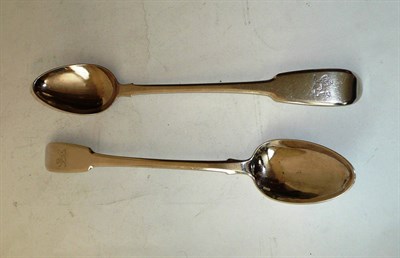 Lot 322 - A Pair of George III Serving Spoons, Robert Cattle & James Barber, York 1810, fiddle pattern,...