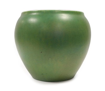 Lot 2022 - A Royal Lancastrian Jardinière, green mottled glaze, shape number 2376, impressed factory...