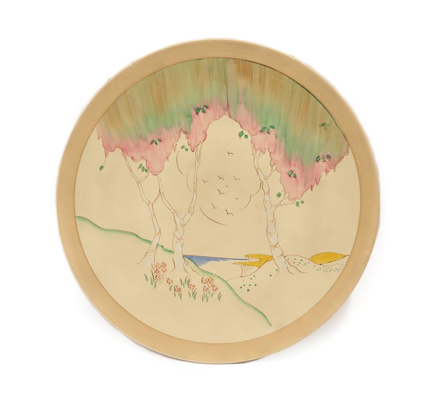 Lot 2024 - A Clarice Cliff Taormina Circular Wall Plaque, printed marks, 45cm diameter See illustration...