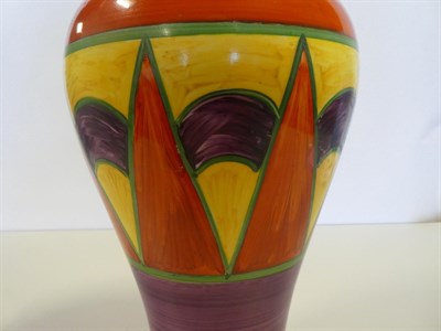 Lot 2029 - Clarice Cliff (1899-1972): An Original Bizarre Shape 14 Mei Ping Vase, green printed Wilkinson...