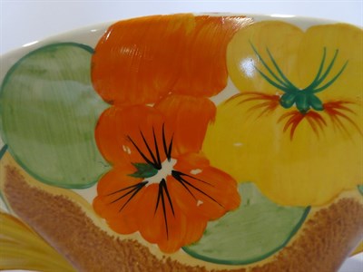 Lot 2032 - Clarice Cliff (1899-1972): A Bizarre Nasturtium 450 Daffodil Bowl, printed factory marks and...